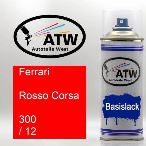 Ferrari, Rosso Corsa, 300 / 12: 400ml Sprühdose, von ATW Autoteile West.